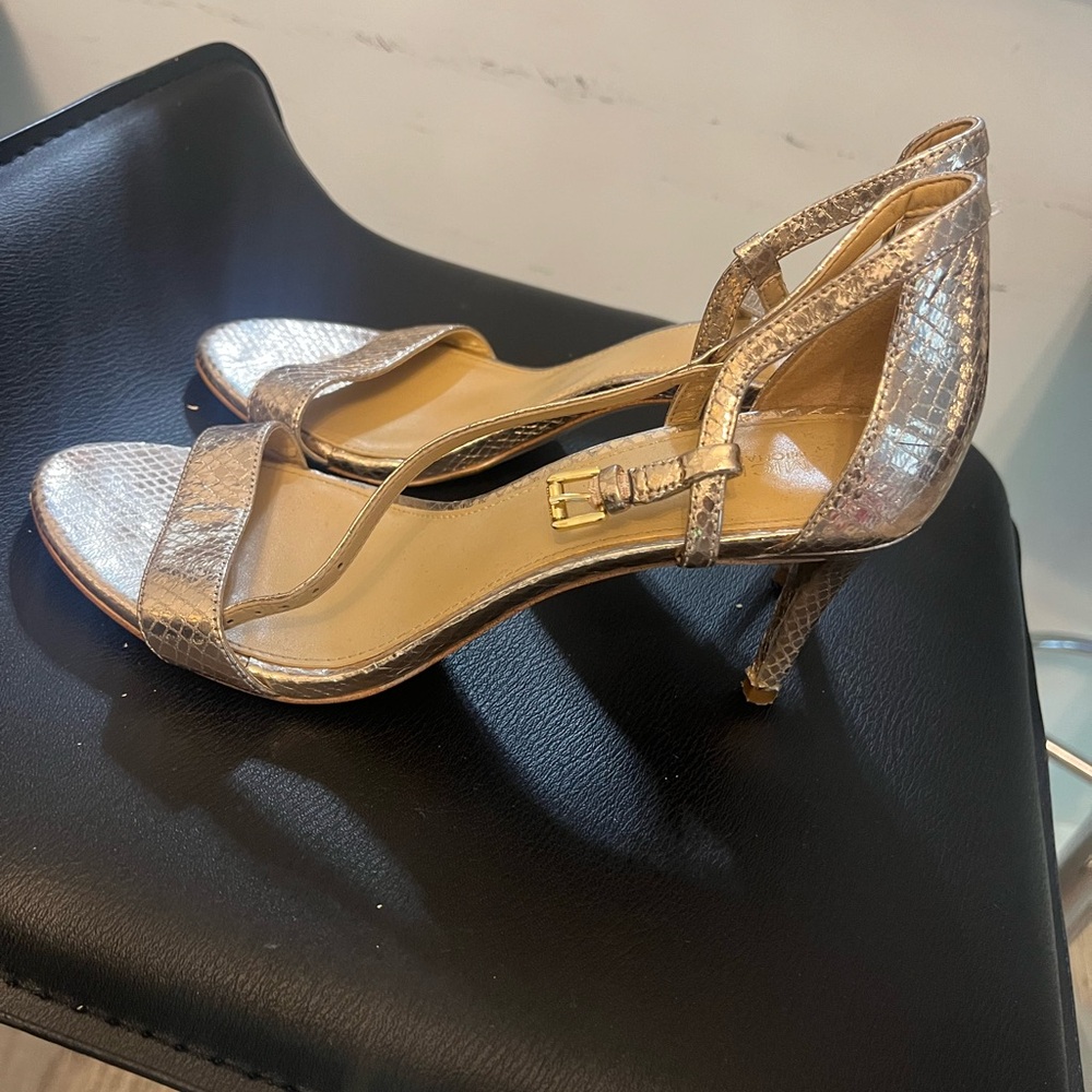 New Mix Metallic Gold Strappy Heels